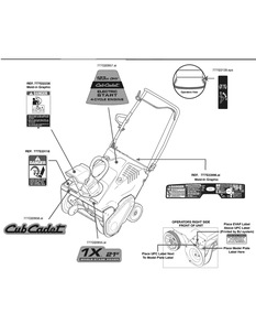 Label Map 31as2m5e710 Diagram and Parts List for 1X21 (31AS2M5E710-31AS2M5E756)(2015) Cub Cadet Snow Blower